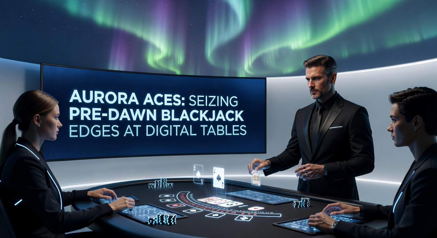 Digital blackjack table glowing under pre-dawn simulated lights, cards dealt swiftly on a quiet online interface
