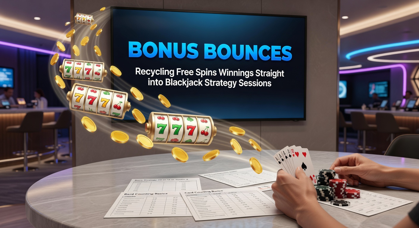Close-up of a blackjack hand with chips stacked strategically, overlaid with slot reels in the background, symbolizing bankroll transfer
