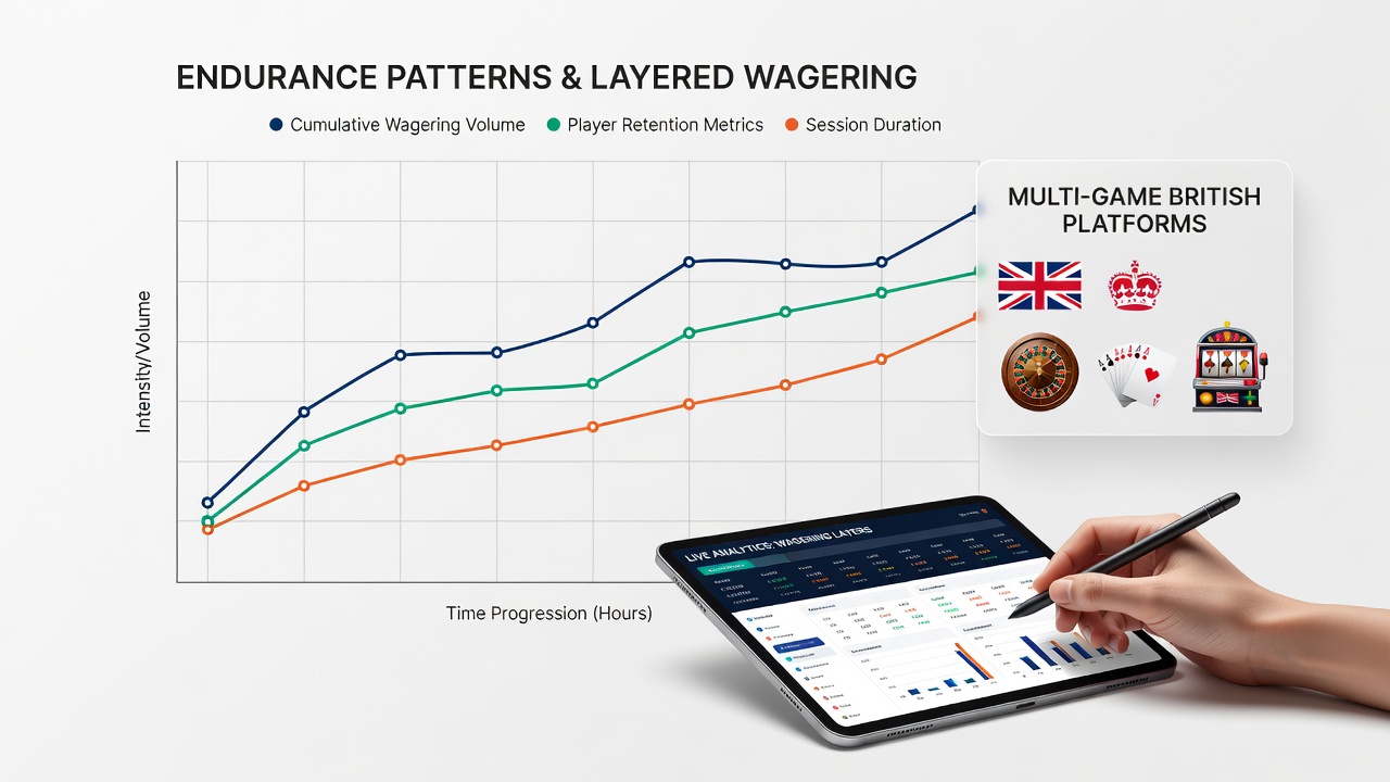 Detailed graph of endurance metrics from multi-game wagering sessions on UK platforms