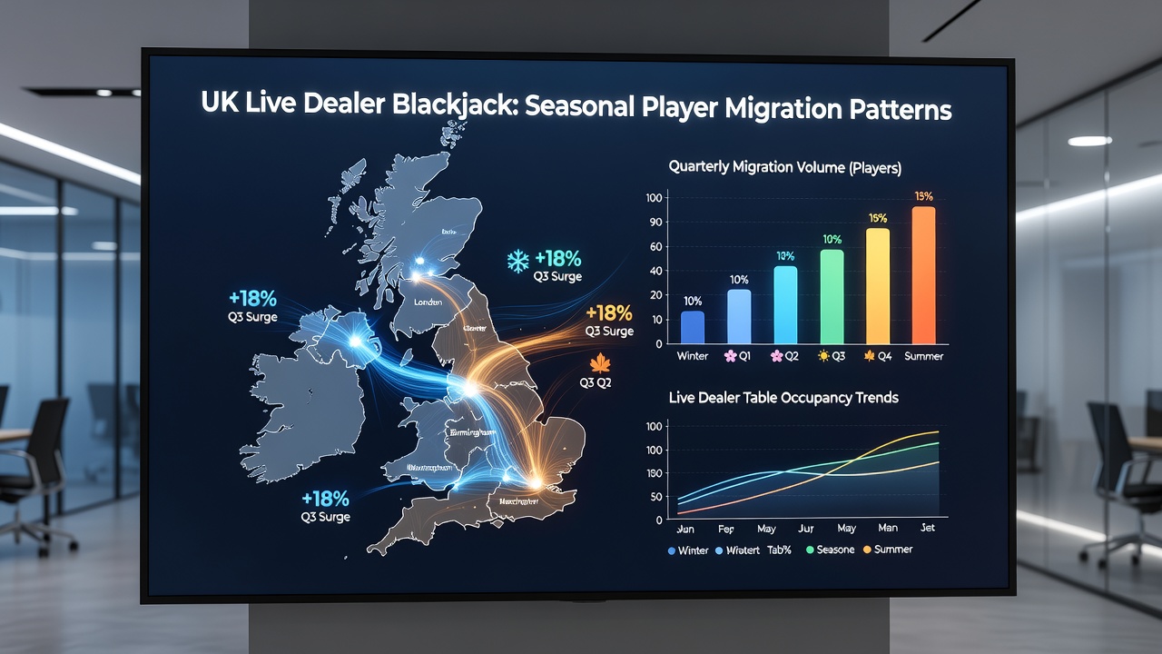 Data visualization of player movement between blackjack tables during different seasons