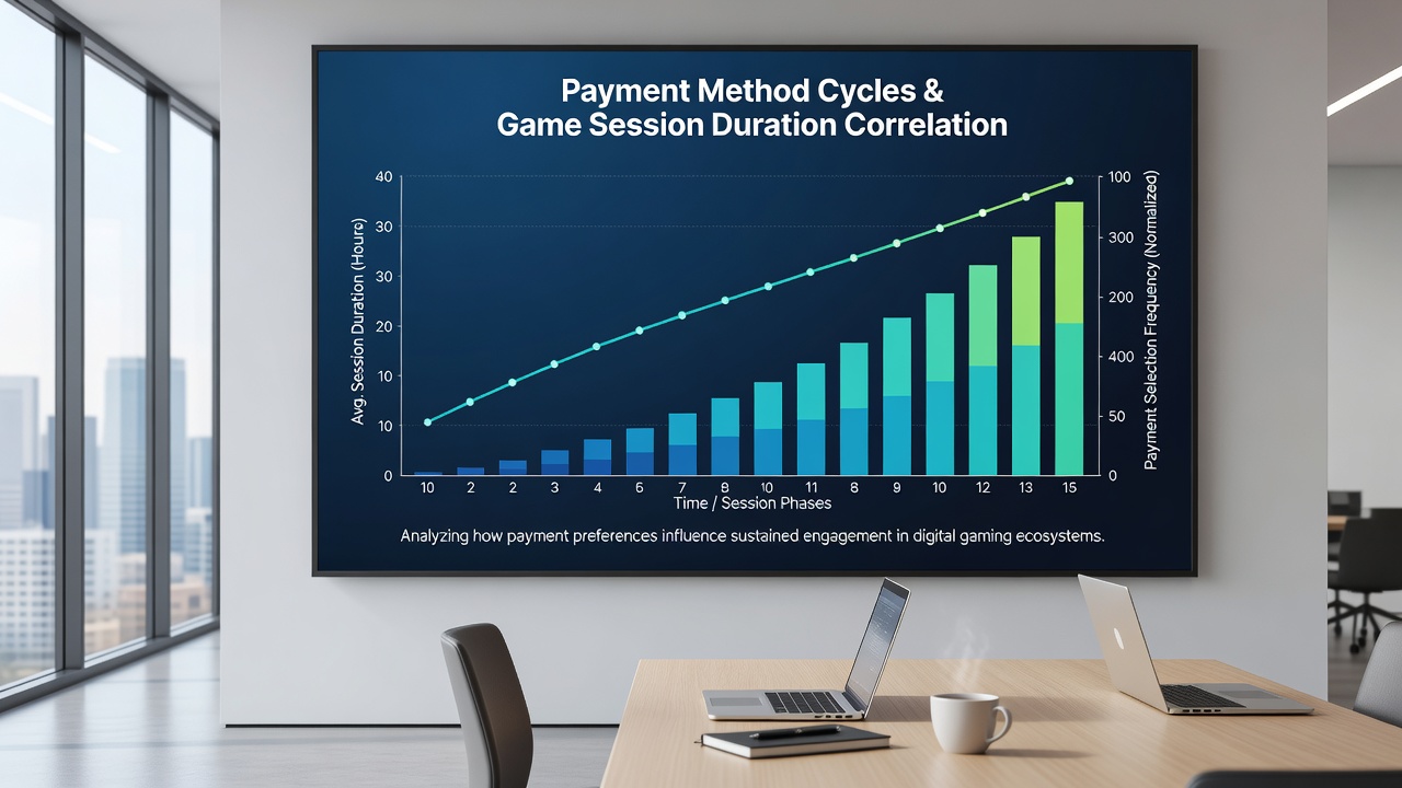 Analytics dashboard displaying payment cycle data linked to session durations on gaming platforms