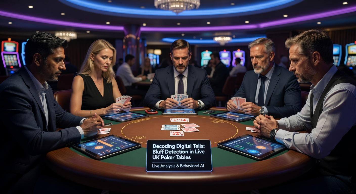 Split-screen view of a live poker stream showing betting timeline, player cam freeze-frame, and HUD stats overlay