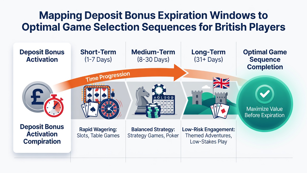 Sequence planning board showing timed game selections aligned with bonus expiration dates