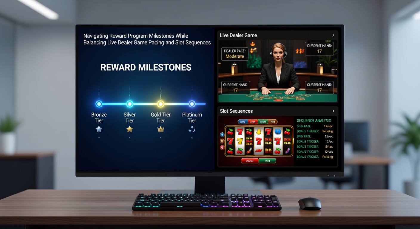 A player reviewing reward program details on a tablet while seated at a digital casino interface