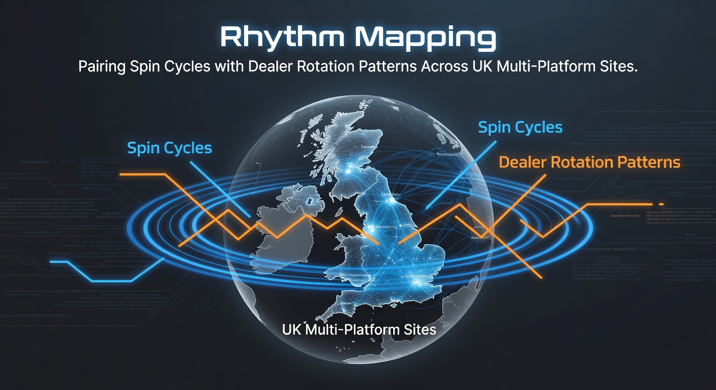 UK multi-platform casino interface showing synchronized slot spin cycles and live dealer rotation timelines