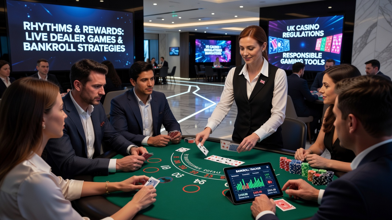 Player reviewing bankroll records during a live dealer blackjack session on a UK casino platform