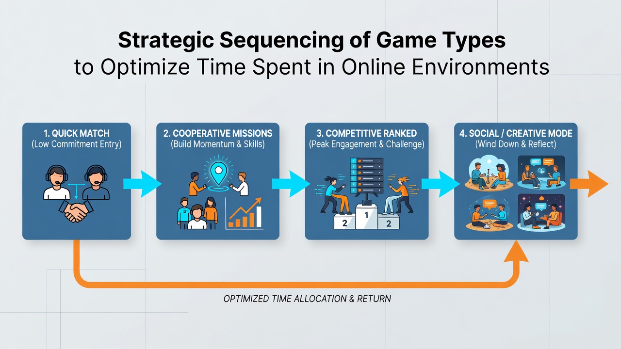 Illustration of time optimization through sequenced game transitions in digital casino settings