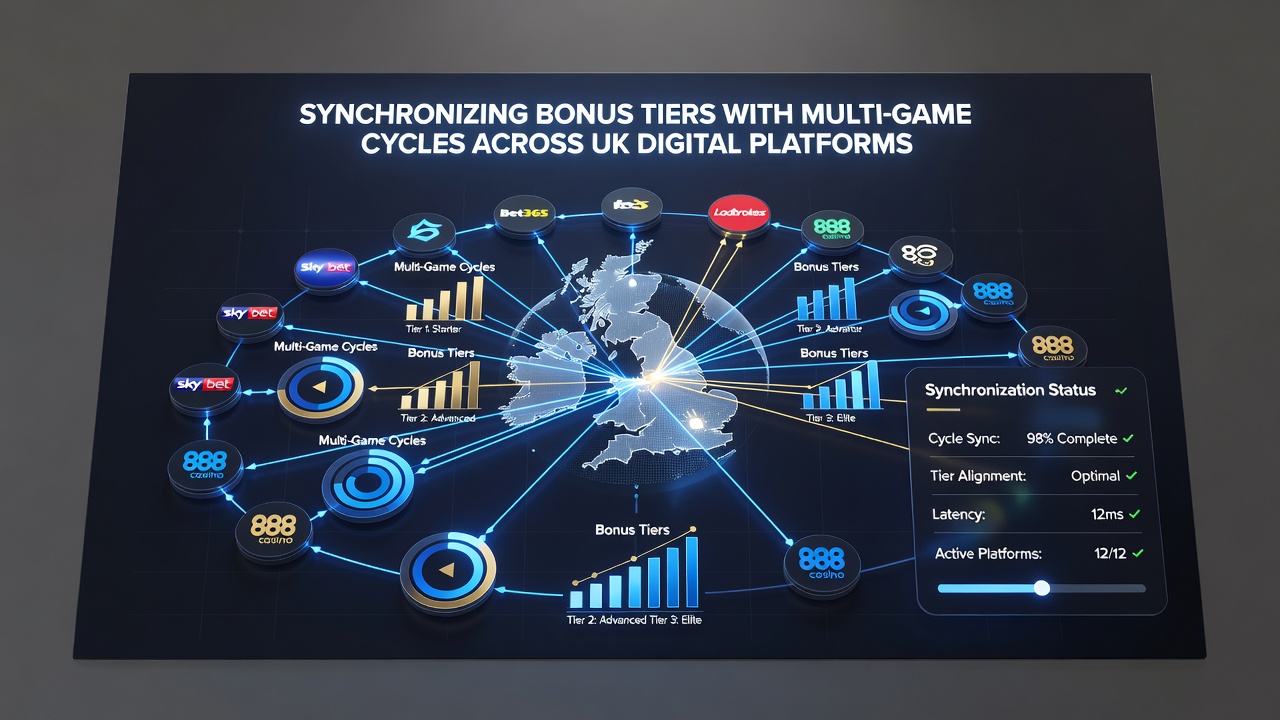 Flowchart illustrating bonus tier synchronization with multi-game cycles on digital platforms