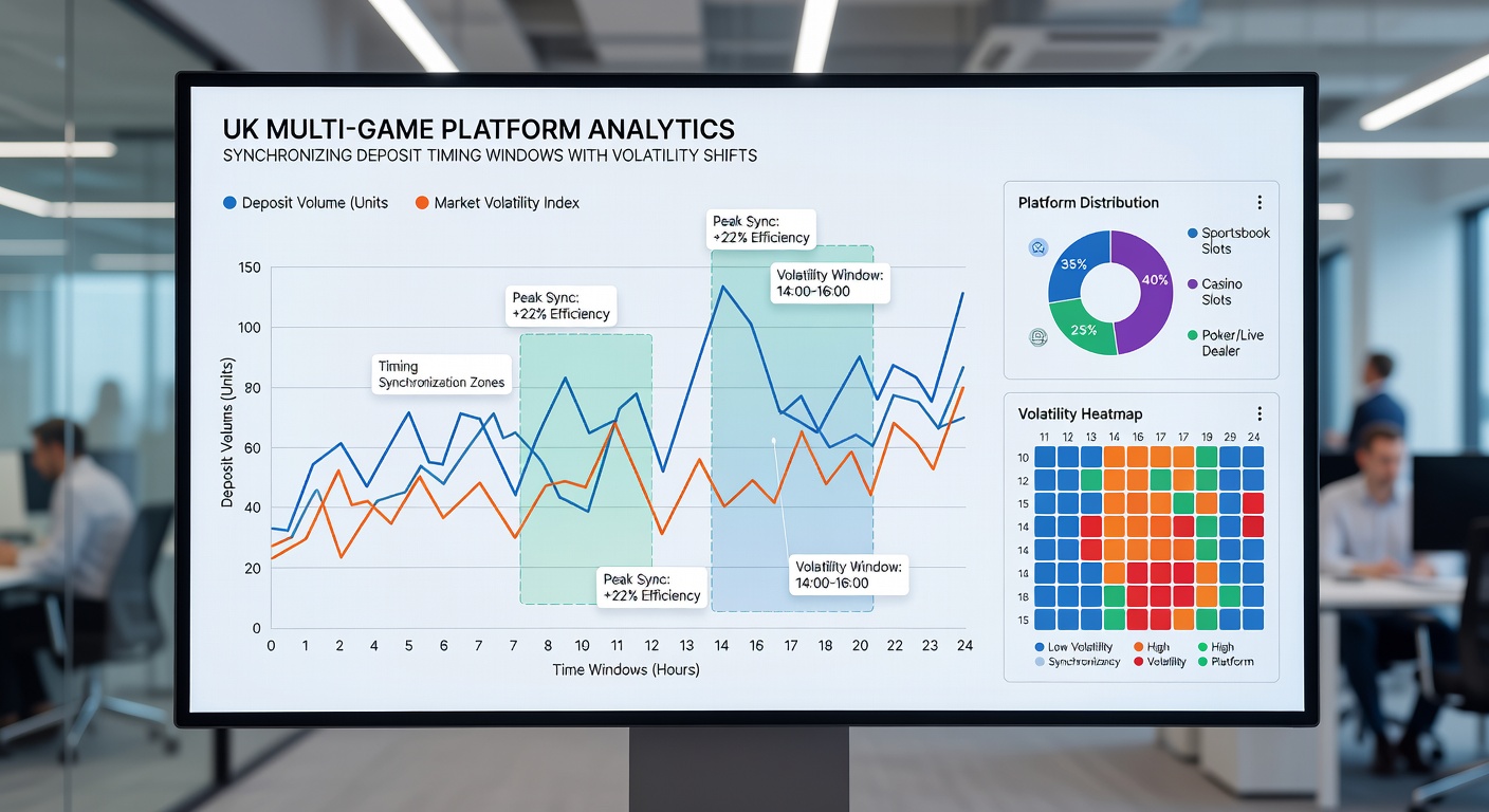 Analytics dashboard displaying volatility shifts and deposit timing options on UK casino platforms