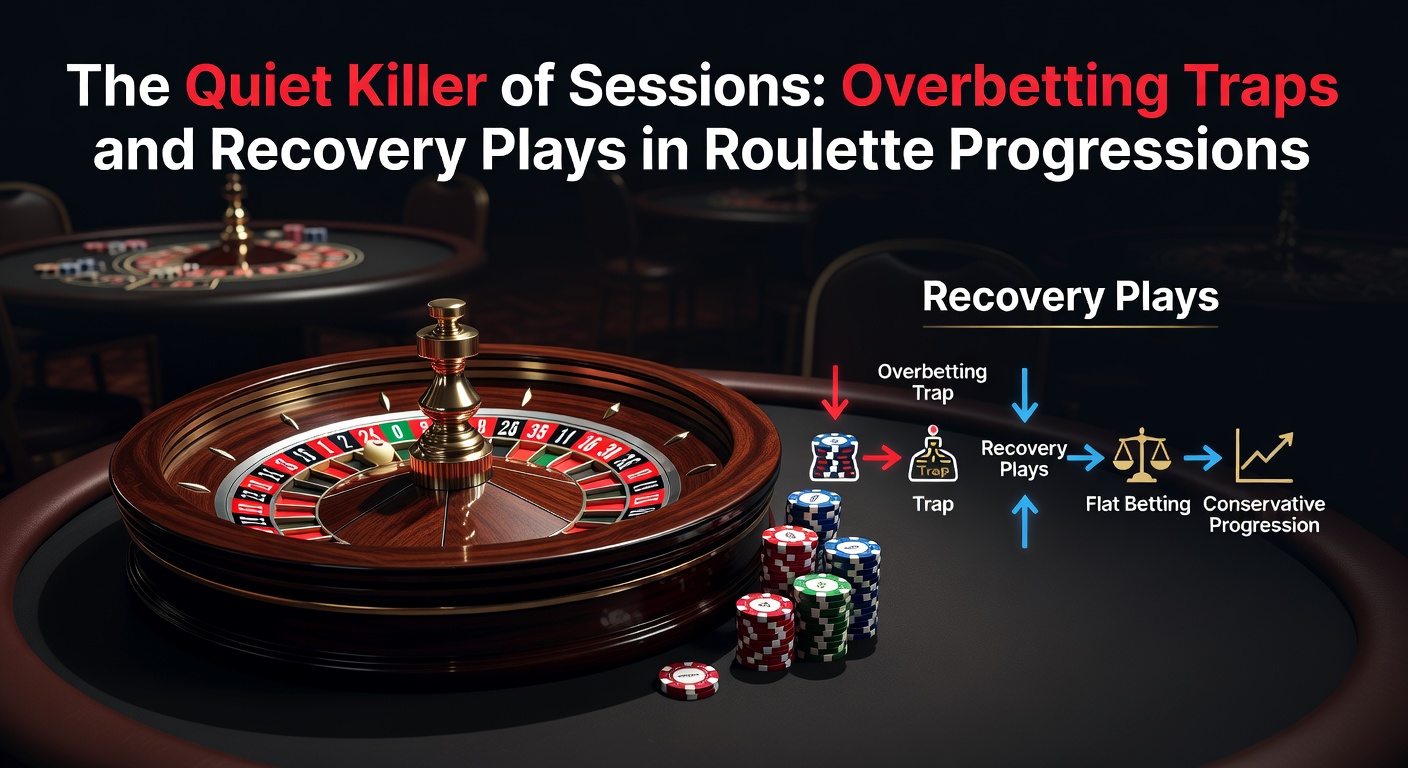 Roulette table with scattered high-stake chips illustrating an overbetting scenario during a tense session