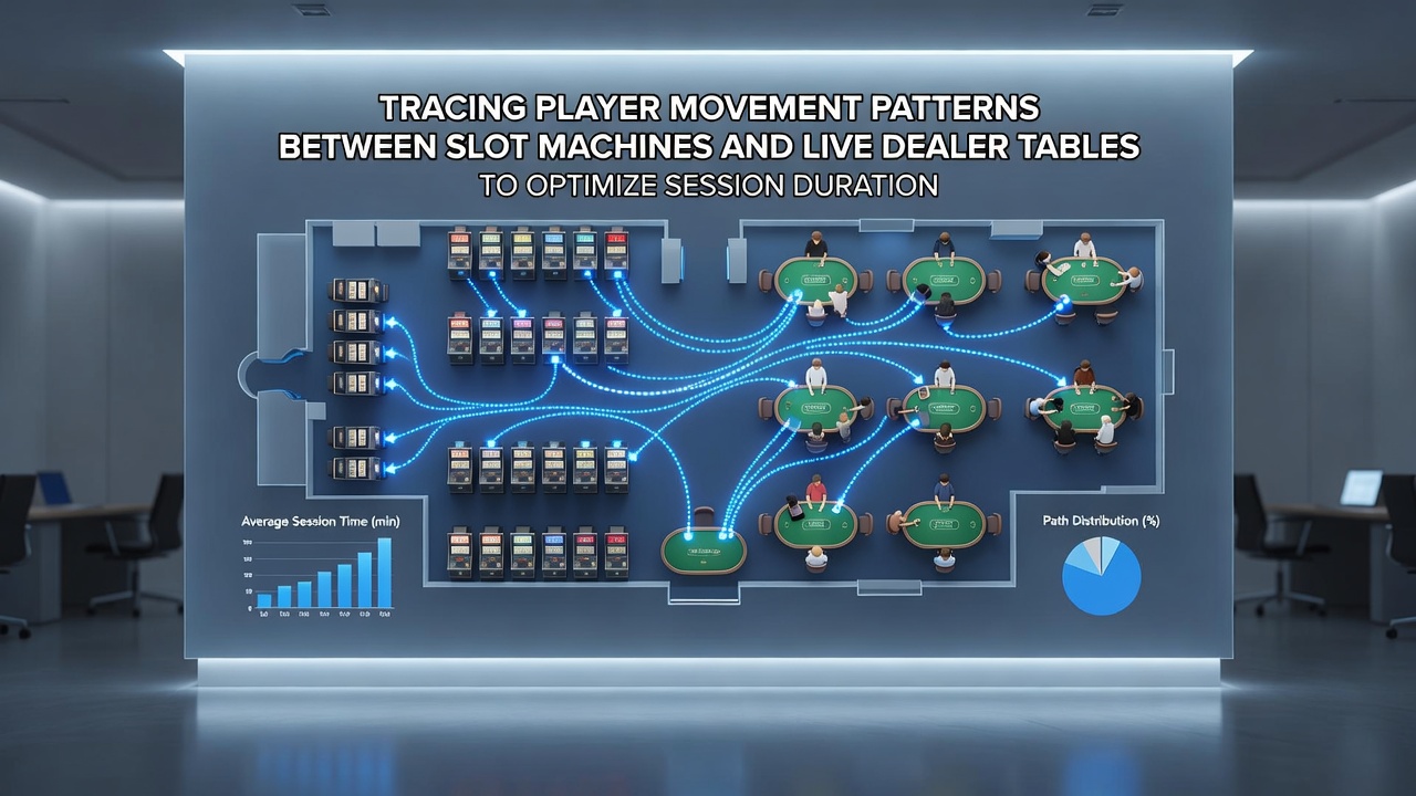 Heatmap visualization of player movements across casino gaming zones