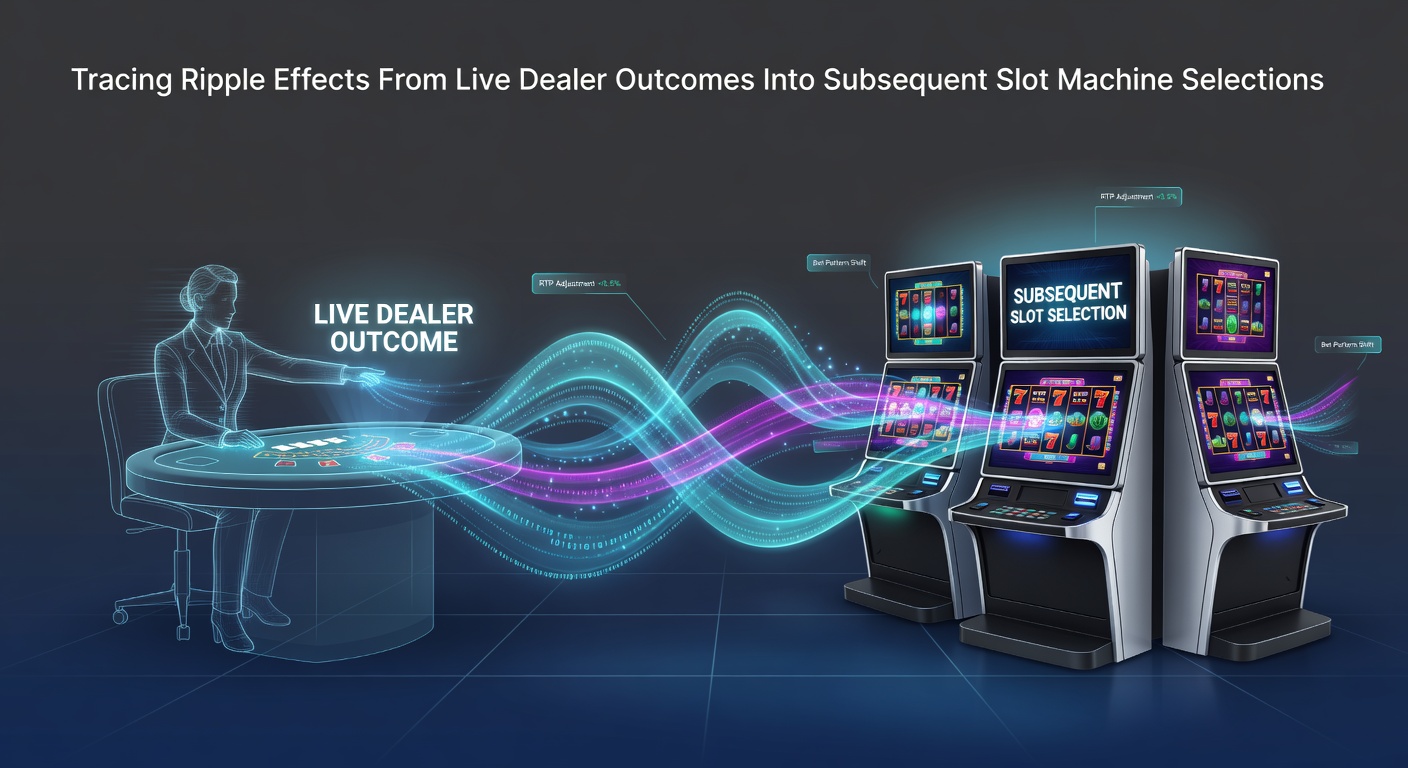 Live dealer table transitioning into digital slot interface showing player progression patterns